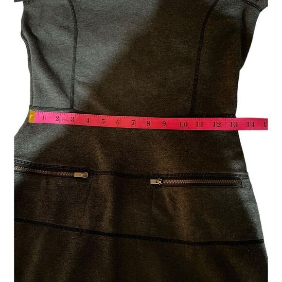 Athleta Womens Strata Ponte Travel Mini Zippered Dress Dark Charcoal Gray XS - Picture 9 of 11